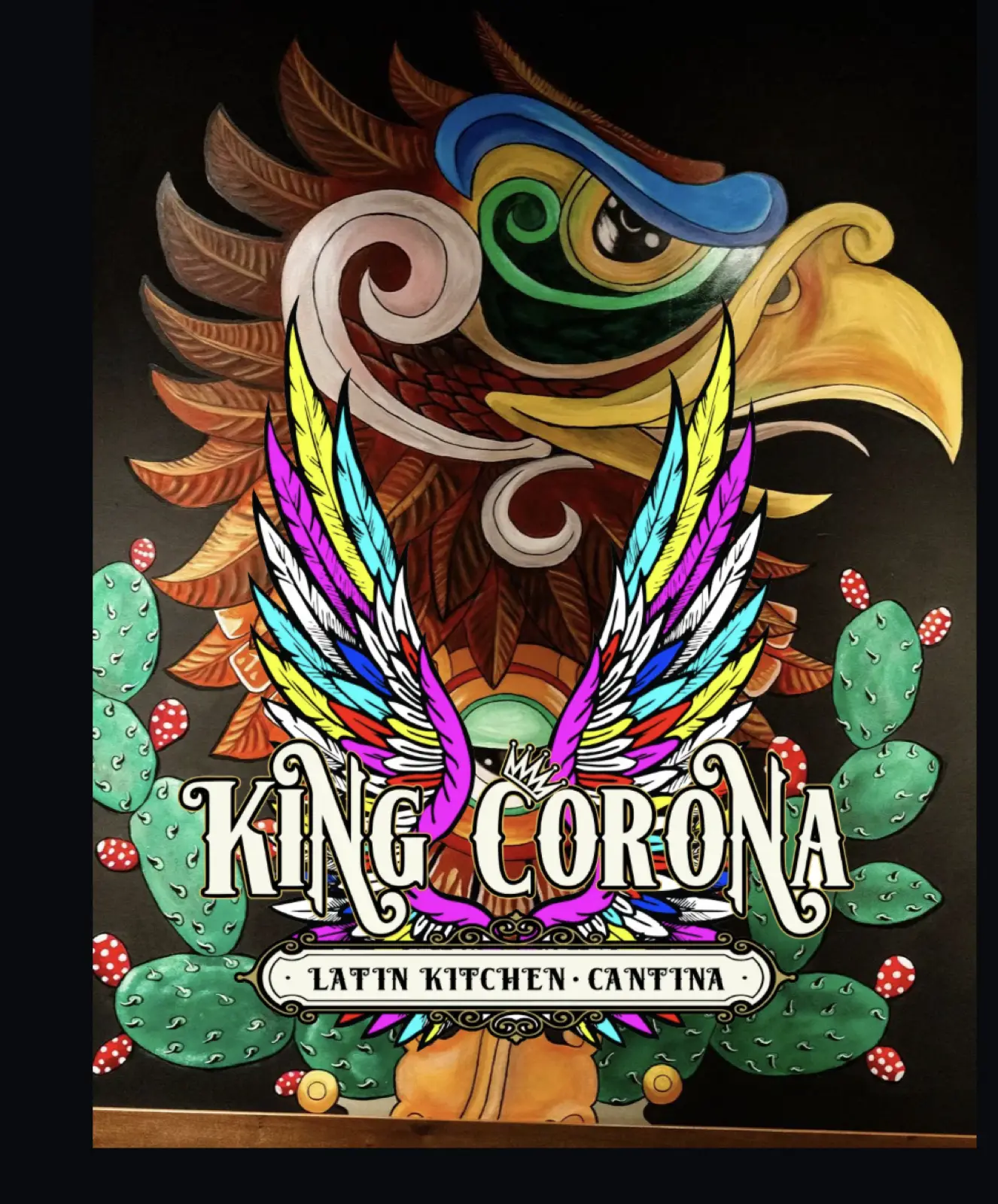 King Corona Aztec-eagle mural